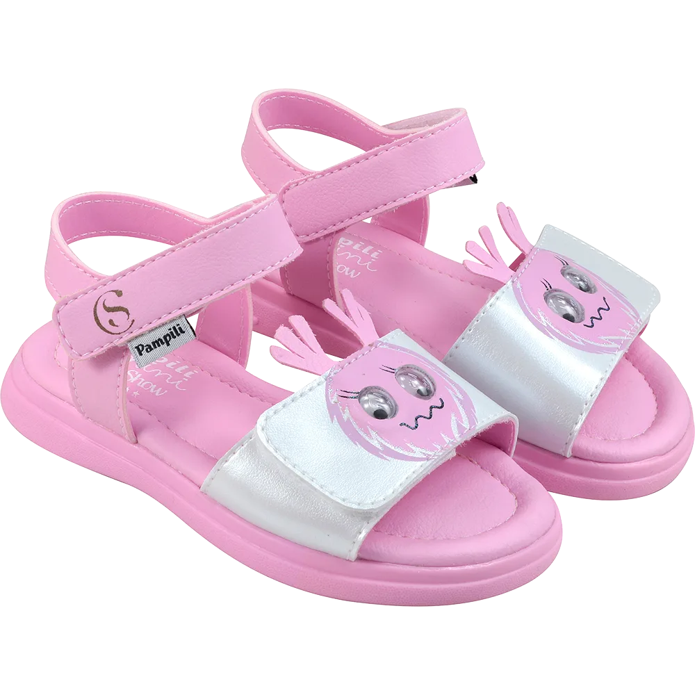 Sandália Infantil Pampili Chocomonstros Claudete Rosa - foto 1