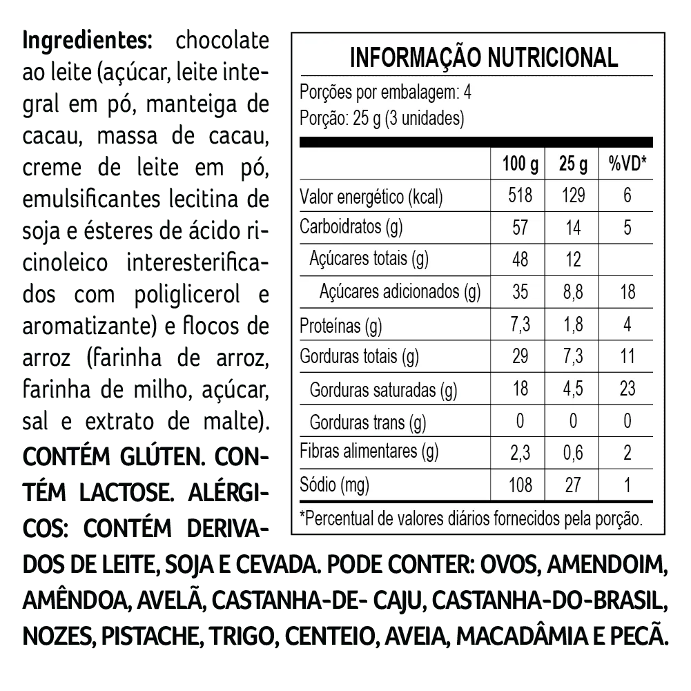 Flocos Crocantes Bytes ao Leite 100g - foto 2