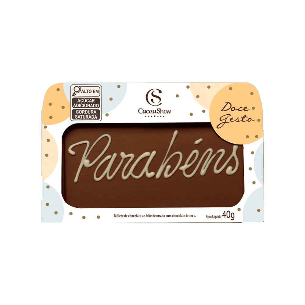 Tablete ao Leite Chocoarte Parabéns 40g - foto 1