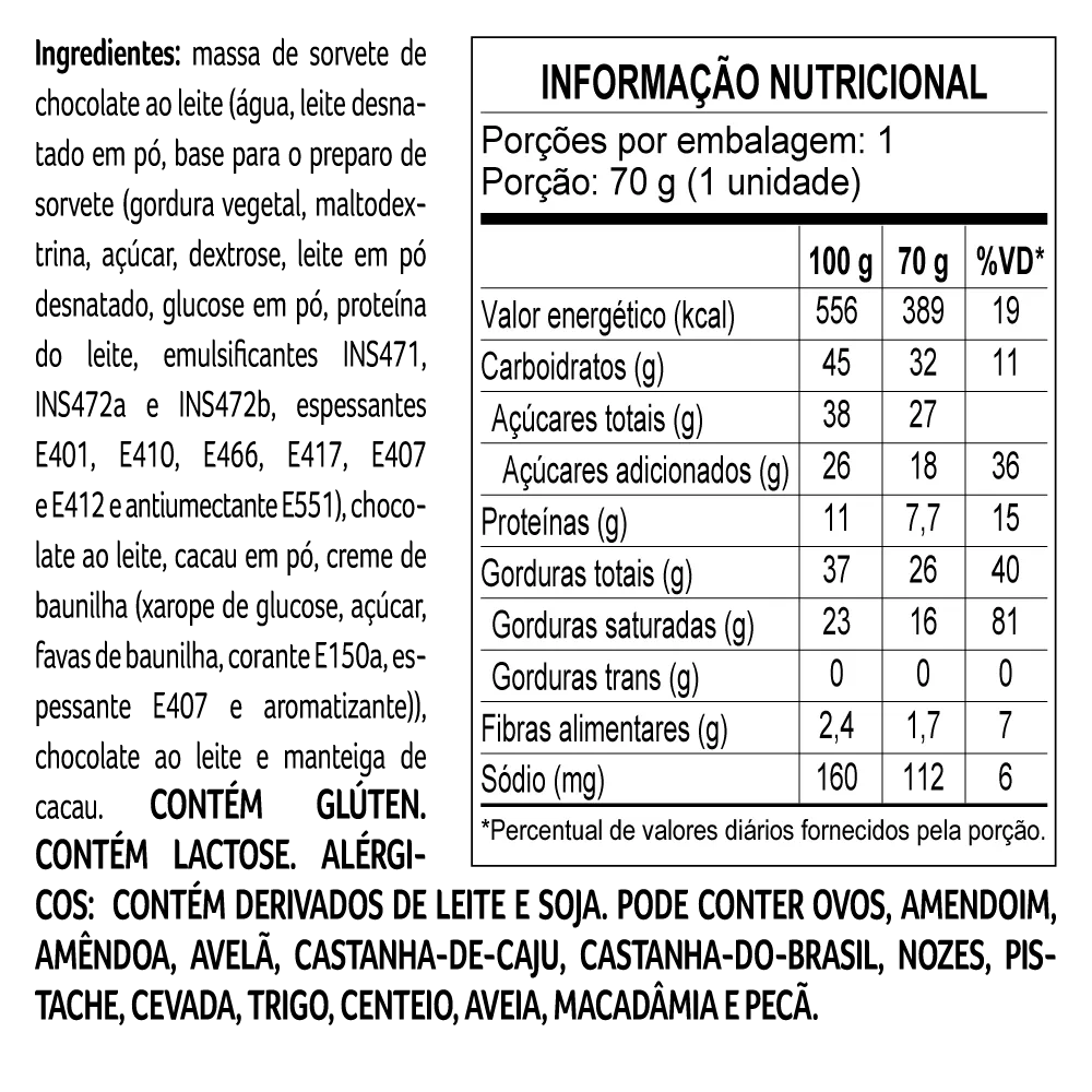 Sorvete laCreme ao Leite 70g - foto 2