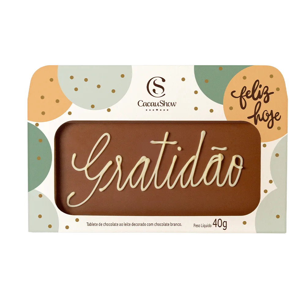 Tablete ao Leite Chocoarte Gratidão 40g - foto 1