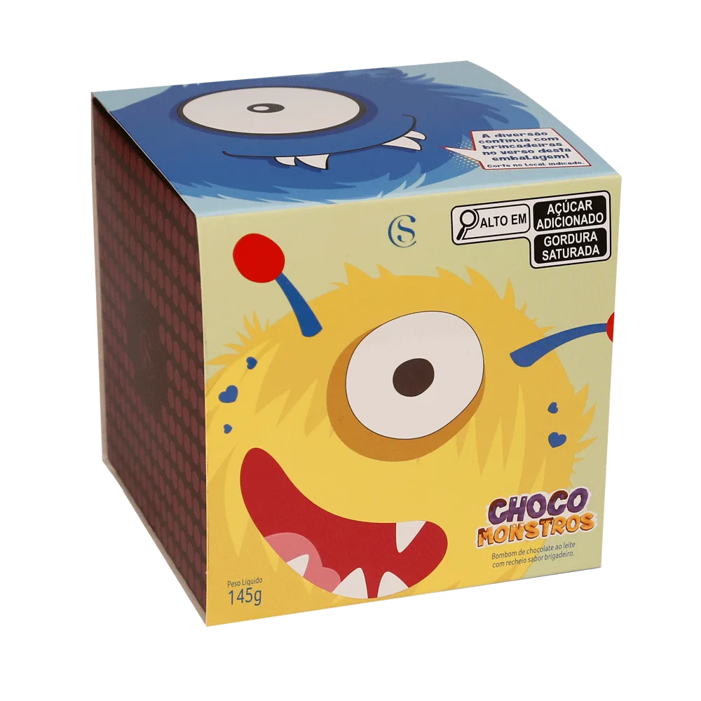 Caixa de Bombons Cubo ao Leite Chocomonstros 145g - foto 1
