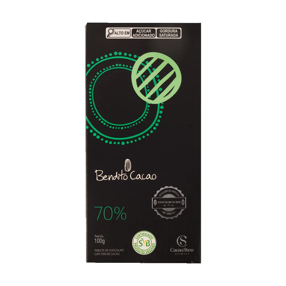Tablete Bendito Cacao de Chocolate 70% Cacau 100g - foto 1