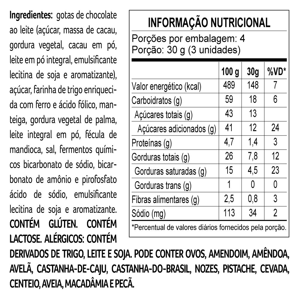 Cookies com Gotas ao Leite 120g - foto 2