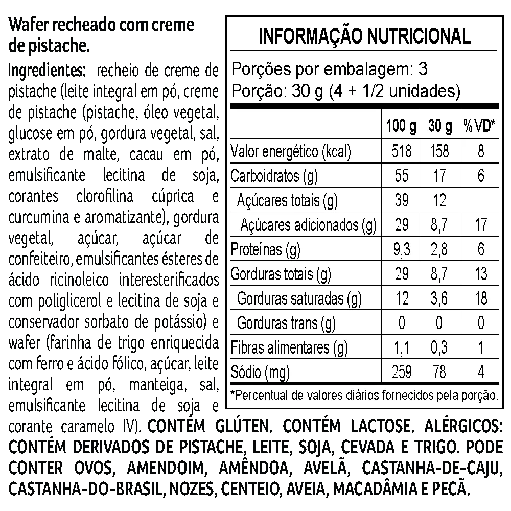 Wafer Biscoiteria Pistache 80g - foto 2