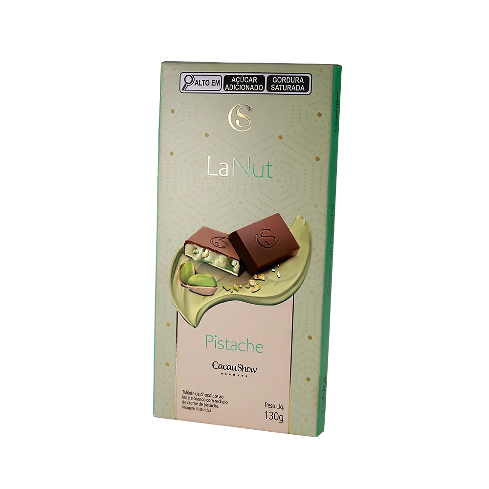 Tablete LaNut ao Leite e Branco Pistache 130g - foto 1