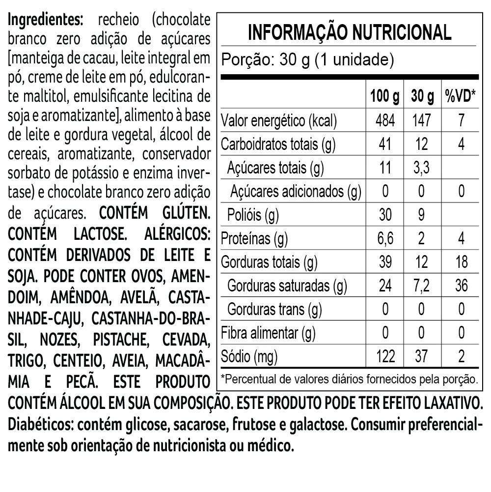 Trufa Bless Zero Adição de Açúcar Branco 30g - foto 3