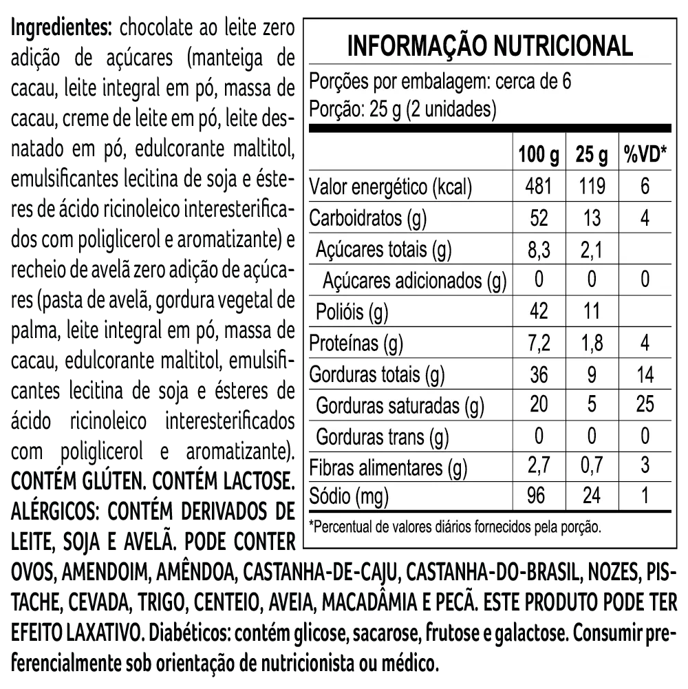 Cubo Bless Zero Adição de Açúcar Avelã 145g - foto 2