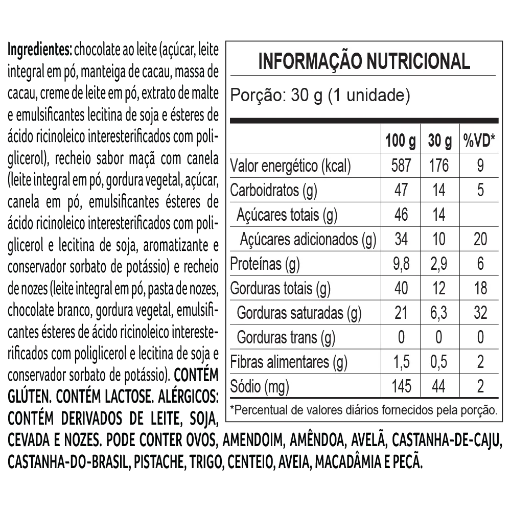 Trufa de Maçã e Nozes 30g - foto 2