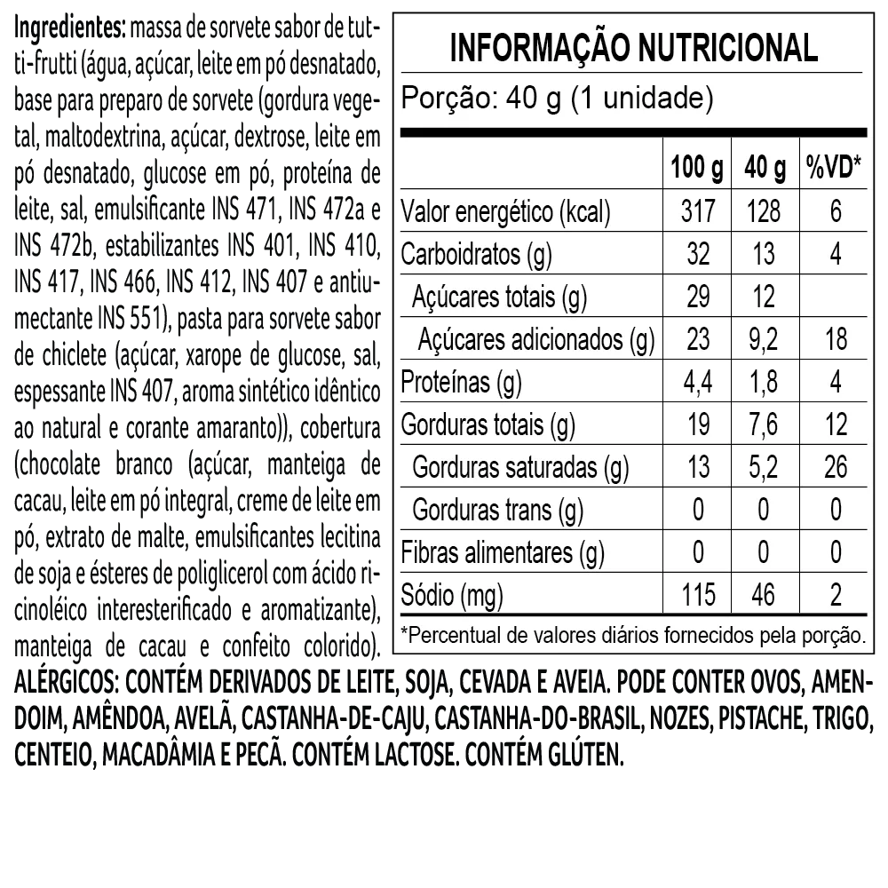 Sorvete Ursinhos Carinhosos Tutti Frutti 40g - foto 2