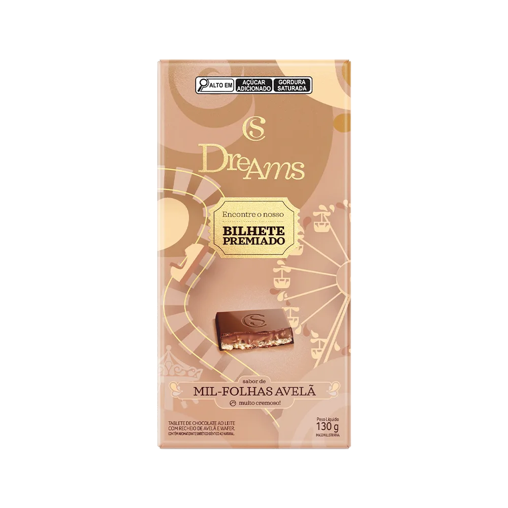 Tablete Dreams Mil-Folhas Avelã Edição Especial 130g - foto 1