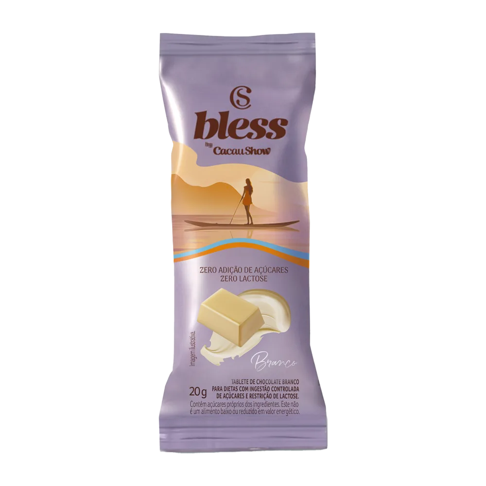 Tablete Bless Zero Açúcar e Zero Lactose de Chocolate Branco 20g - foto 1