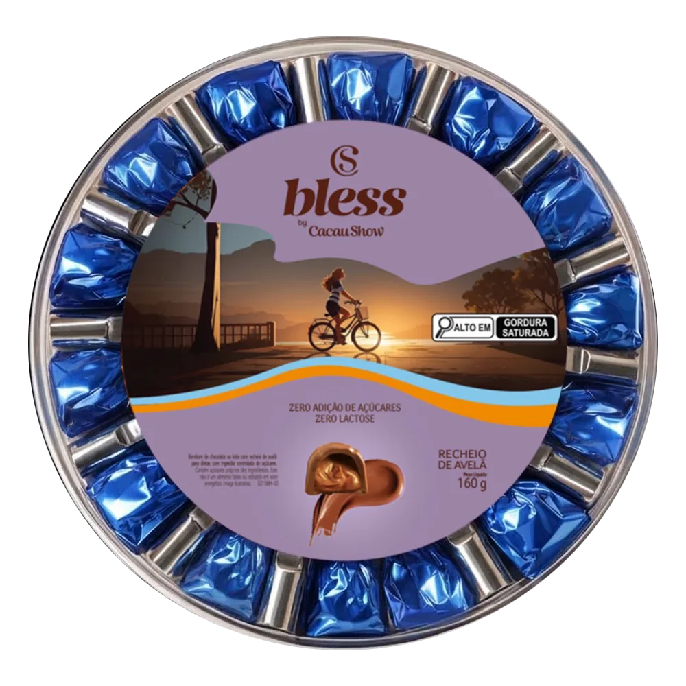 Caixa de Bombons Bless Zero Açúcar e Zero Lactose de Chocolate com Avelã 160g - foto 1
