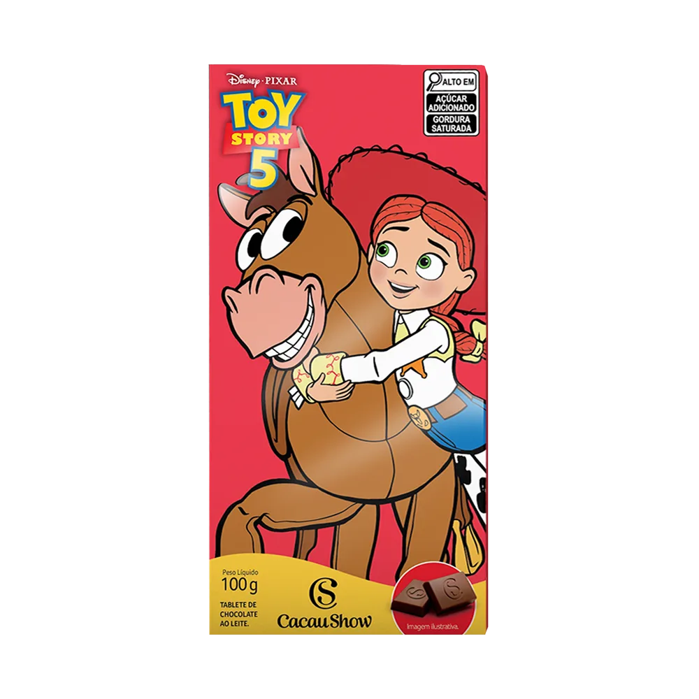 Tablete Toy Story de Chocolate ao Leite Jessie e Bala no Alvo 100g - foto 1