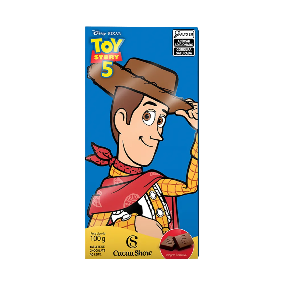 Tablete Toy Story de Chocolate ao Leite Woody 100g - foto 1