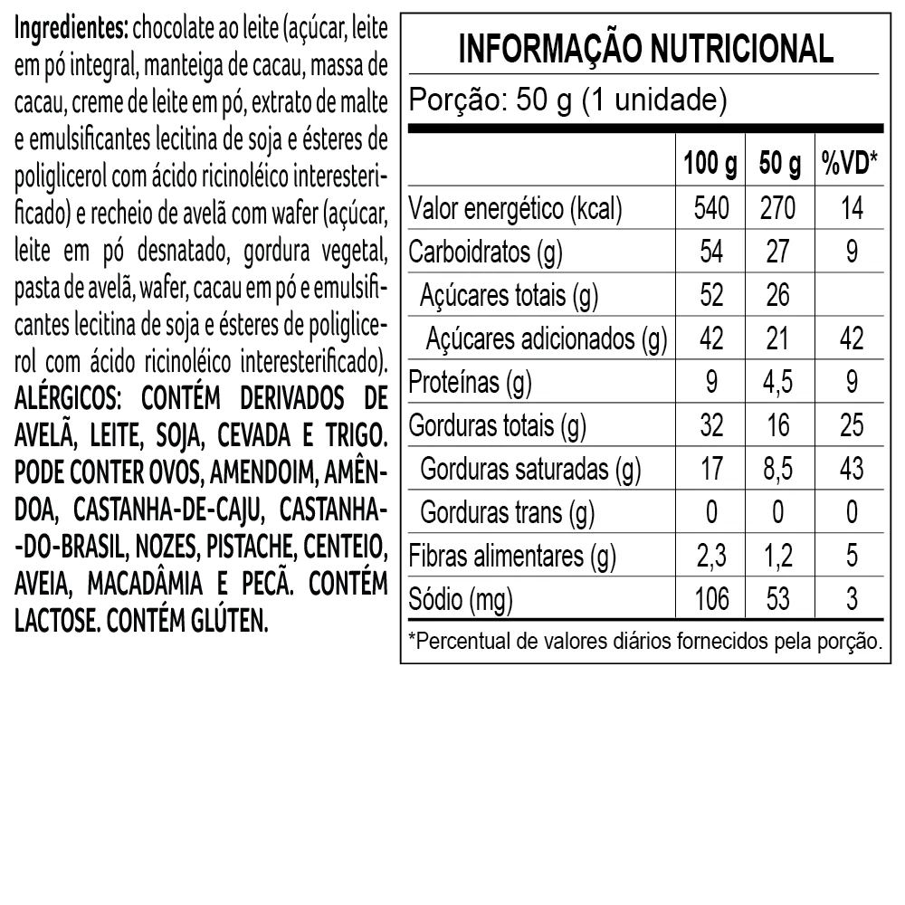 Tablete Dreams Mil-Folhas Avelã 50g - foto 2