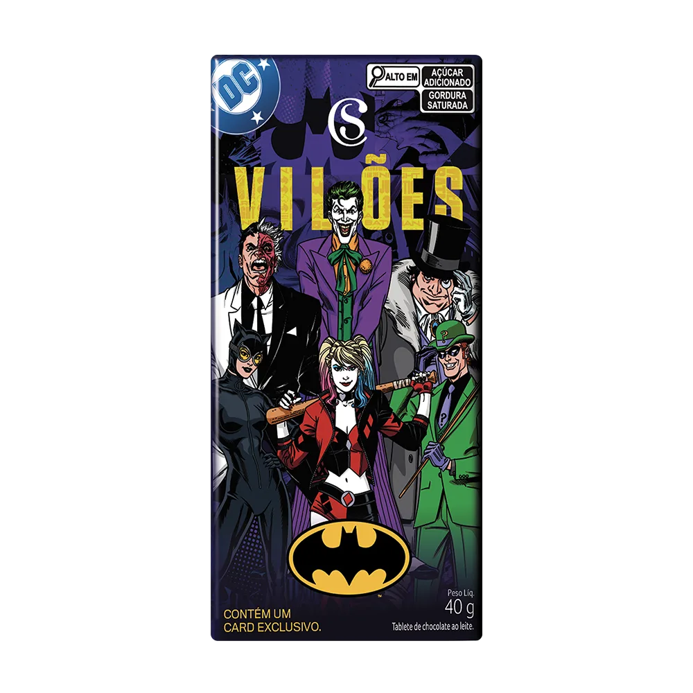Tablete de Chocolate Vilões do Batman com Card 40g - foto 1