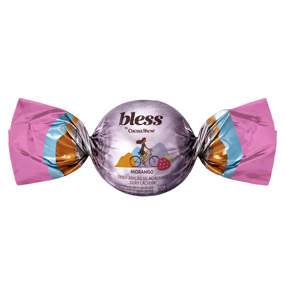 Trufa Bless Zero Açúcar e Zero Lactose de Chocolate ao Leite com Morango 30g - foto 1